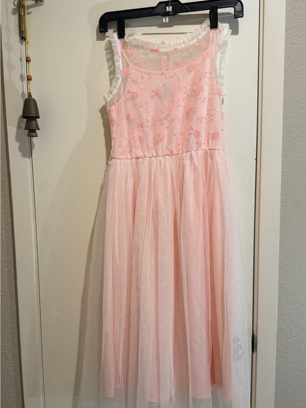 Lilt Girls Pink Floral Lace Tulle Special Occasion Dress Size 10